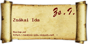 Zsákai Ida névjegykártya